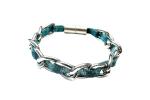 Perlon-Armband mit Gliederkette, petrol