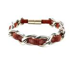 Perlon-Armband mit Gliederkette, rostrot